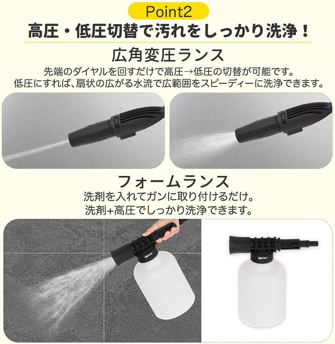 Simpolu 高圧洗浄機 圧倒的な洗浄力 高性能 許容圧力：14MPa 吐出水量